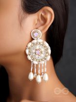 Valaaya- The Decorated Spheres- Pearl and Stone Embroidered Earrings
