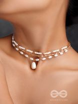  Drops of Sunlight- Golden Pearl Choker Necklace