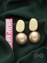 The Mesmerizingly Chic Statement Makers- Enameled Pearl Earrings (Ivory White)