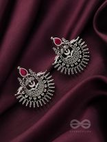 The Violet Vesper- Oxidised Embellished Earrings