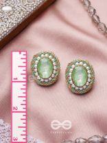 Hariparna- The Green Gem- Pearls and Stones Embroidered Earrings