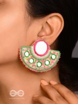 Svastamita- The Beautiful Sunset- Mirror and Resham Embroidered Earrings