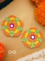 Maneeka- The Beautiful Bloom- Mirror and Resham Embroidered Earrings