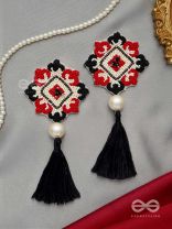 Manikya- The Lovely Ruby- Pearls and Resham Embroidered Earrings