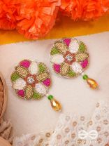 Vaarksha- The Colorful Forest- Resham, Sequins and Beads Embroidered Earrings