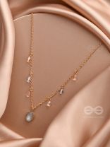 The Crystal Hail- Golden Embellished Necklace