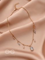 The Crystal Hail- Golden Embellished Necklace