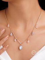 The Crystal Hail- Golden Embellished Necklace