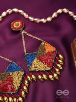 Dyuvan- The Colorful Paradise- Resham and Glass Beads Embroidered Earrings