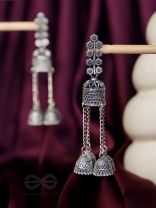 The Temple BellsOxidised Jhumka Earrings