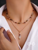 The Glazy Droplet - Golden Layered Necklace