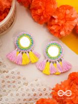 Aatapa- The Warm Sunrays- Mirror, Reshma and Sequins Embroidered Earrings