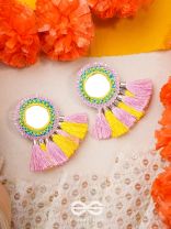 Aatapa- The Warm Sunrays- Mirror, Reshma and Sequins Embroidered Earrings