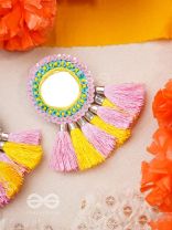Aatapa- The Warm Sunrays- Mirror, Reshma and Sequins Embroidered Earrings