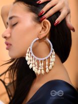 Mihika- The Splendid Snow- Pearls and Beads Embroidered Earrings