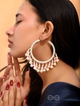 Kairavi- The Pristine Moonlight- Pearls and Beads Embroidered Earrings