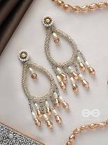 Ashvasya- The Heart-Shaped Beauty- Pearls and Beads Embroidered Earrings (Rose Pink)