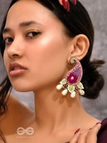 Aabharita- The Ornamented- Resham and Pearls Embroidered Earrings