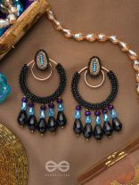 Abhineela- The Mysterious Night- Stones and Beads Embroidered Earrings
