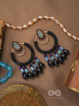 Abhineela- The Mysterious Night- Stones and Beads Embroidered Earrings
