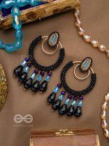 Abhineela- The Mysterious Night- Stones and Beads Embroidered Earrings
