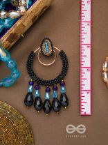Abhineela- The Mysterious Night- Stones and Beads Embroidered Earrings