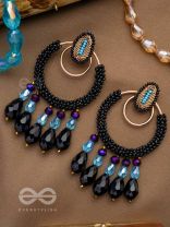 Abhineela- The Mysterious Night- Stones and Beads Embroidered Earrings
