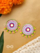 Dhriti- The Mythical Garden- Mirror, Resham and Sequins Embroidered Earrings