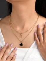 The Heart's Reflection- Golden Embellished Necklace 