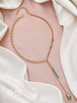 Drop in the Ocean- Golden Embellished Necklace 