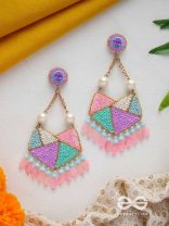 Ashmant- The Vibrant Meadow- Resham, Beads and Sequins Embroidered Earrings