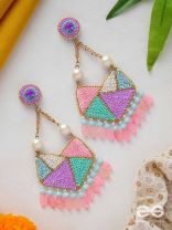 Ashmant- The Vibrant Meadow- Resham, Beads and Sequins Embroidered Earrings