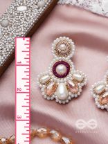 Aartava- The Blooming Flower- Pearl Drops and Glass Drops Embroidered Earrings