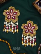 Samkrama- The Falling Stars- Stones and Beads Embroidered Earrings