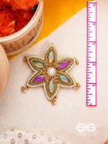 Kuvalya- The Colorful Bloom- Pearls and Stones Embroidered Earrings