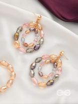 The Pebble Paths- Golden Embellished Earrings