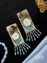 Devana- The Royal Garden- Sequins and Glass Beads Embroidered Earrings