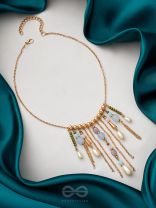 The Scotch Mist- Golden Embellished Necklace 