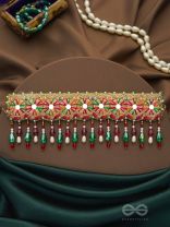 Aadibhi- Charmingly Colorful- Lace, Moti and Glass Beads Embroidered Choker Necklace