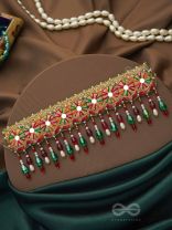 Aadibhi- Charmingly Colorful- Lace, Moti and Glass Beads Embroidered Choker Necklace