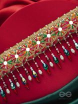 Aadibhi- Charmingly Colorful- Lace, Moti and Glass Beads Embroidered Choker Necklace