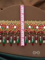 Aadibhi- Charmingly Colorful- Lace, Moti and Glass Beads Embroidered Choker Necklace