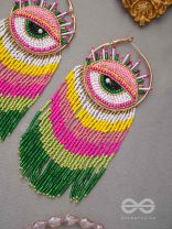 Preetimaya- Tears of Joy- Beads and Cutdana Embroidered Statement Earrings