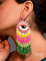 Preetimaya- Tears of Joy- Beads and Cutdana Embroidered Statement Earrings