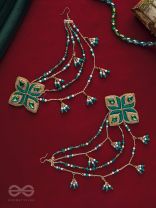 Vapraa- The Spring Garden- Pearls, Stones and Resham Embroidered Chain Earrings