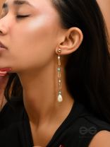 The Drooping Bells- Golden Embellished Earrings