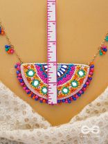 Aatapya- The Bright Sunshine- Mirrors, Ghunghroo, Resham and Sequins Embroidered Necklace