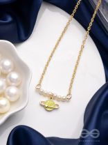The Planet Crafter- Golden Embellished Necklace