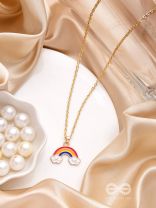 The Rainbow Colors- Golden Embellished Necklace