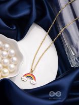 The Rainbow Colors- Golden Embellished Necklace